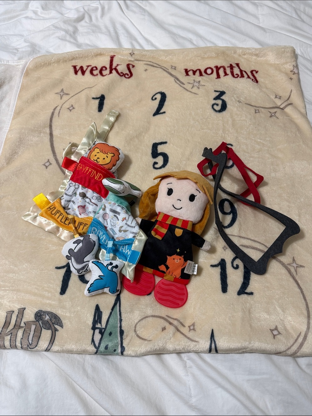 Plush Gryffindor Girl Doll with Multi-Color Ribbon Activity Toy